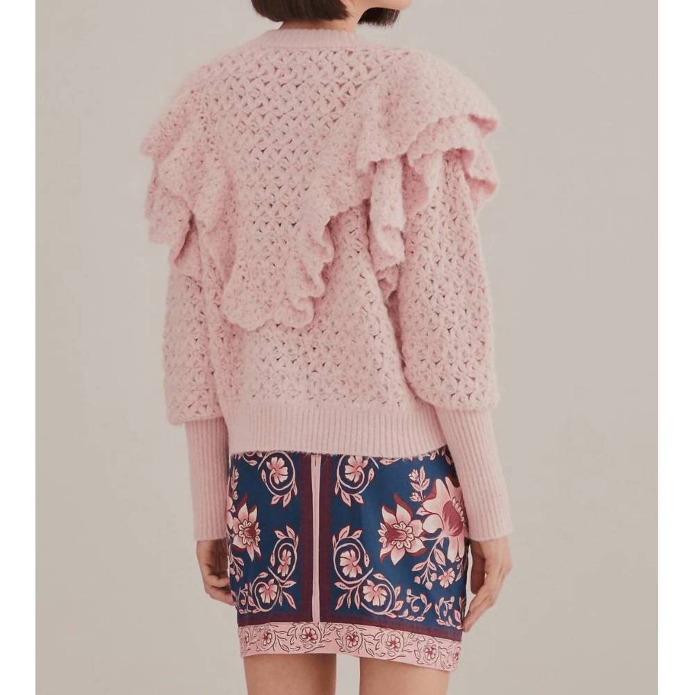 FARM Rio Pink Ruffled Cardigan - Picture 3 of 8